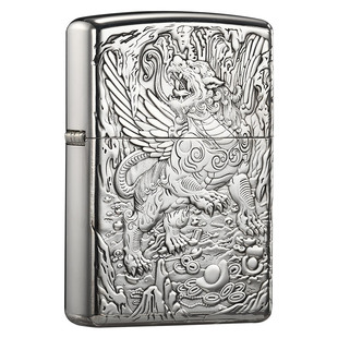 ZIPPO打火机官方正品防风芝宝纯银天禄招财貔貅男士生日礼物高端