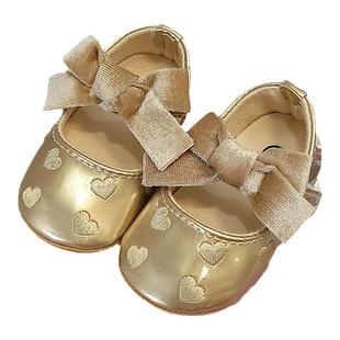 春秋款0-1女宝宝学步鞋防滑软胶底6-12个月婴儿鞋子绣花公主单鞋