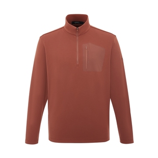 [刺骨抓绒]SATCHI沙驰男装男士卫衣冬季新款拉链领休闲户外套头衫