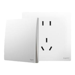 罗格朗开关插座官方未莱白五孔沙发床头电源扩展器86面板多孔家用