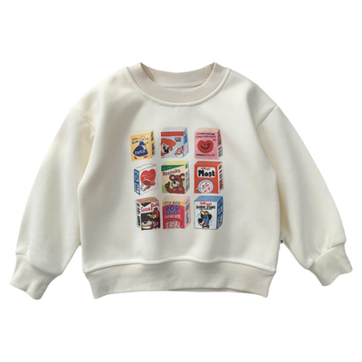 秋冬男女童纯棉柔软一体绒卫衣