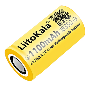 liitokala18350锂电池3.7V可充电平头动力型手电筒榨汁机高倍率