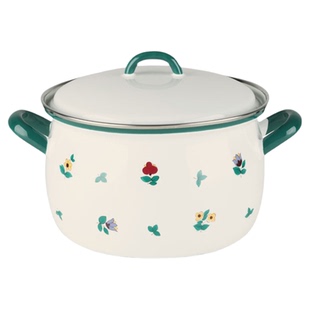 奥地利制Riess欧式田园复古碎花双耳锅 搪瓷马克咖啡杯烤箱烤盘