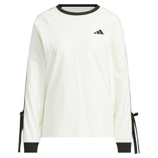 adidas阿迪达斯新款三条纹舞动系列棉质运动宽松女长袖T恤 KG3859