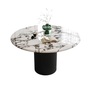 帕沙曼高端宝格丽餐桌轻奢高级感大理石圆桌子客厅家用小户型饭桌