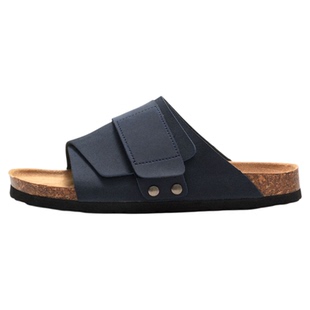 睿足秋冬新品软木拖鞋男情侣女士凉拖鞋学生沙滩鞋外穿皮跨境水松