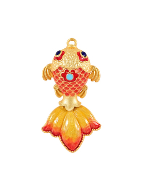 银千造足银999锦鲤珐琅彩吊坠