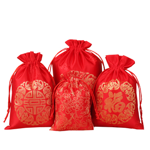 特大号福袋大红色结婚喜糖福袋子办喜事用的福袋胎发福袋结婚用品