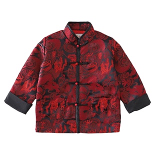 儿童拜年服薄款中式唐装上衣男童新年喜庆外套中国风国潮节日礼服