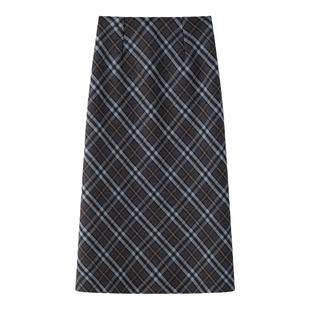 原创JK制服显瘦包臀裙小个子灰黑格子高腰半身裙长裙东京岁时记jk