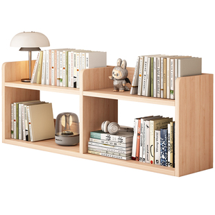 全实木书架桌面置物架子立式多层台面书桌上放的小书柜书本收纳架