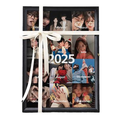 情侣一周年恋爱纪念实木相框挂墙