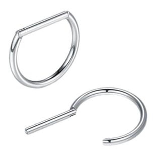 钛研社|F136医用钛合金 D字独特耳环鼻环唇环女防过敏穿刺耳骨环