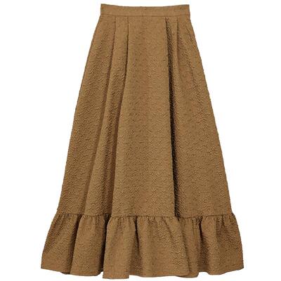 AMERI荷叶边褶皱长裙A字裙