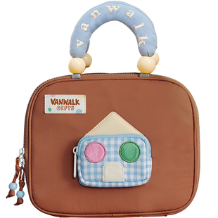 VANWALK lucky house 少女大容量化妆包手提洗漱包分层旅行收纳包