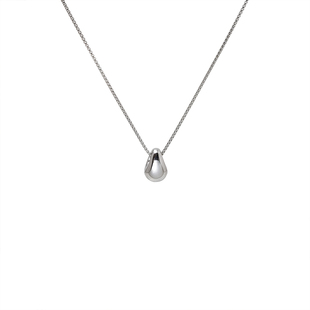 简约银色水滴吊坠钛钢项链女秋冬高级感不掉色长款毛衣链装饰配饰