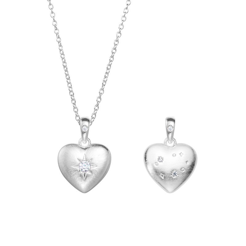 ARSIS星夜丝光爱心双面项链小众设计百搭轻奢毛衣颈链女