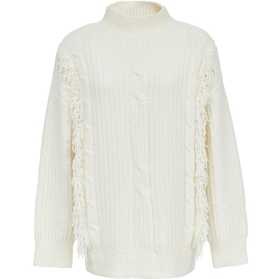 ONLY灵动流苏高领毛衣针织衫