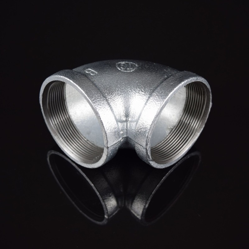 15【整件批发】太谷玛°水暖钢件90热镀锌直角管接头弯头玛钢镀锌