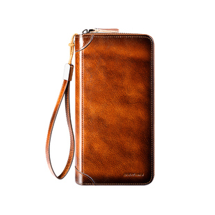 真皮男士长款钱包卡包一体2025新款长款多卡位大容量手拿包皮夹男