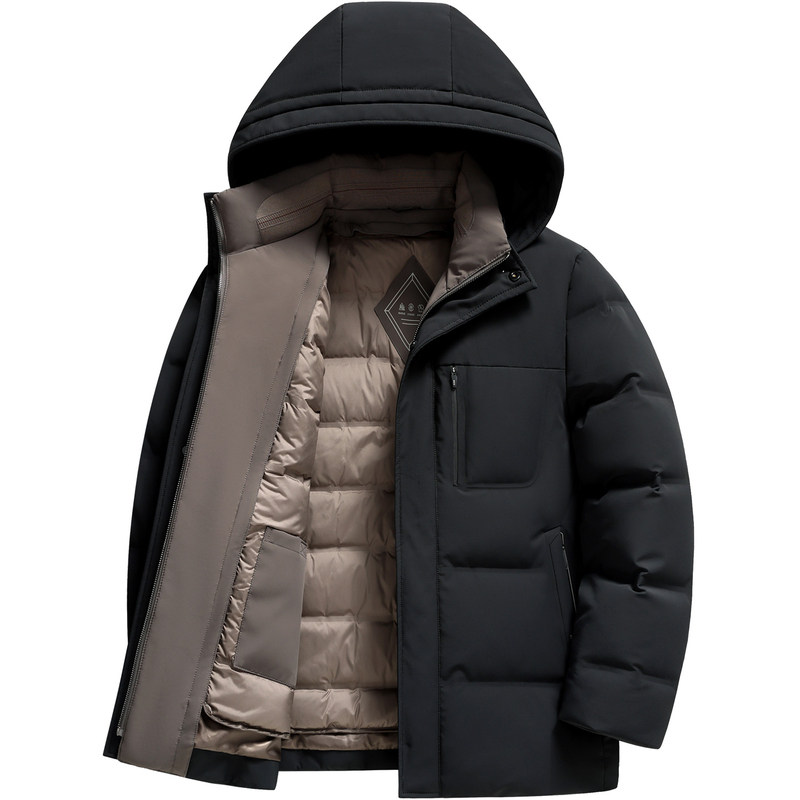 雪中飞双层脱卸内胆牛奶丝羽绒服