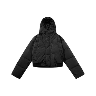 sameuoo散养文化「空顶」黑色连帽90白鸭绒羽绒服冬保暖短款外套