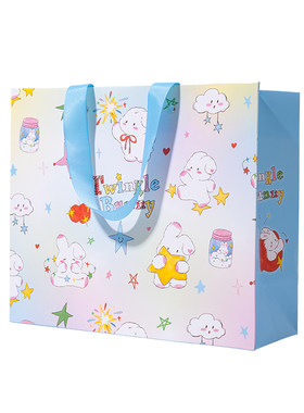 星星邦尼可爱少女心礼品袋手提袋