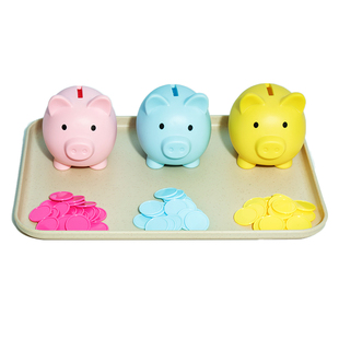 蒙氏幼儿投币的工作蒙特梭利储蓄罐颜色配对精细化儿童动作训练