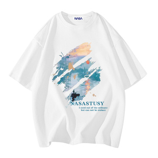 NASA STUSY美式高街2026新款夏装男款上衣服情侣潮牌男士短袖T恤