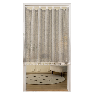 日式家用帘子卧室阳台厨房卫生间门帘半透遮挡隔断隐私帘半帘纱帘