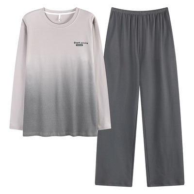 猫人纯棉男士睡衣秋季男生长袖长裤套装秋冬款全棉大码家居服男款