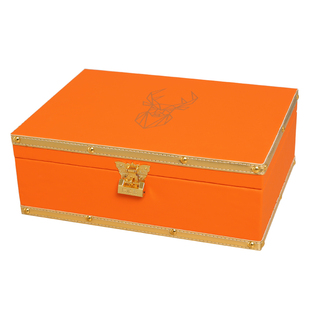 高档带锁的收纳盒桌面储物证件盒木质家用杂物整理轻奢密码小箱子