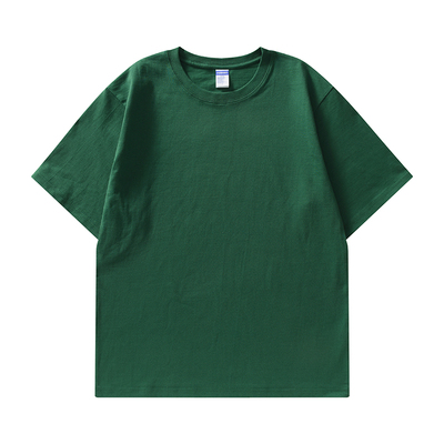 美式重磅纯棉短袖t恤男士落肩纯白色打底衫2026新款半袖衣服夏季