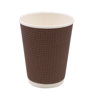 280/400/500/700ml牛皮纸咖啡杯笑脸带盖欧风加厚一次性热饮纸杯