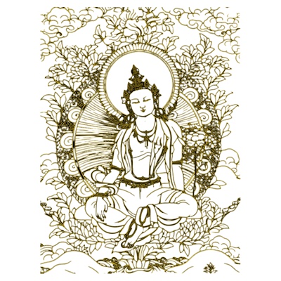 观音菩萨唐卡纯棉油画布描金涂色