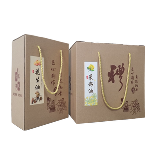 山茶油塑料瓶礼盒套装高档油瓶芝麻油核桃油菜籽油手提袋组合套装