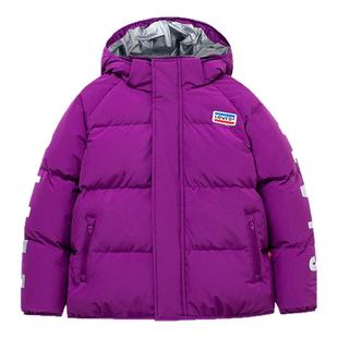 Levi's李维斯童装2025新款男童羽绒服加厚保暖短款连帽外套冬装女