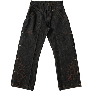 西部系列马刺15OZ定番面料Chaps恰普斯裤套设计705B高腰阔腿裤MMC