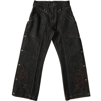 西部系列马刺15OZ定番面料Chaps恰普斯裤套设计705B高腰阔腿裤MMC