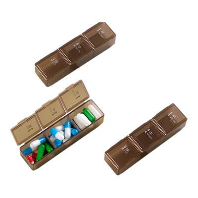 小字版三格药盒三餐早中晚食品级