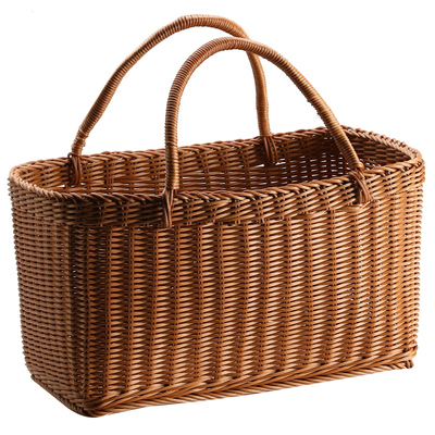 桂味味提篮仿藤编野餐篮购物篮