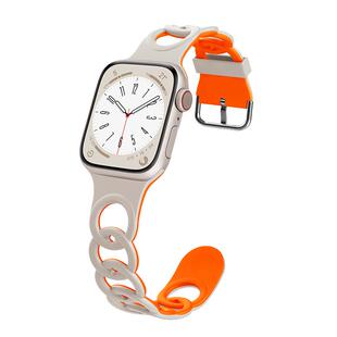 适用iwatch10/9苹果手表表带apple watch11/7/6/5代ultra运动se硅胶手表带s8男女款s7智能配件s6镂空替换腕带