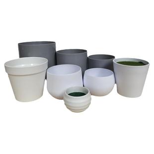 塑料花盆带泡沫花泥大号圆形无孔容器阳台仿真假花插花两用途花瓶