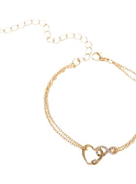 韩国东大门高级感水钻爱心链条手链2022小众ins少女风简约手镯