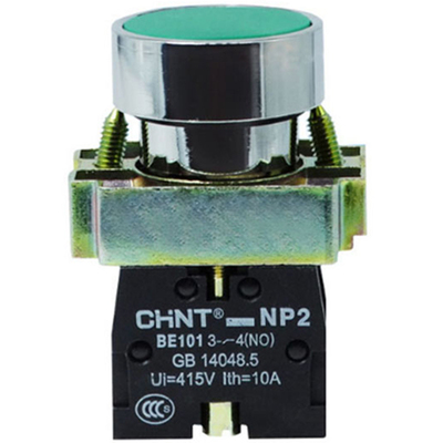 正泰电源启动自复位平头按钮开关