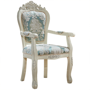 餐椅休闲简约实木靠背椅书桌美甲电脑椅子舒适皮革家用欧式扶手椅