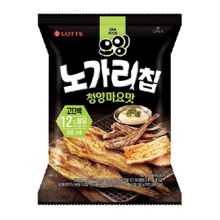 韩国LOTTE/乐天青阳辣椒蛋黄酱味明太鱼脆片60g*1袋膨化休闲零食