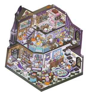 （造景贴纸大号加难版）免剪送镊子芯陌3D魔法世界立体叠堆解压微缩场景DIY小屋大人大学生玩具打发时间好物