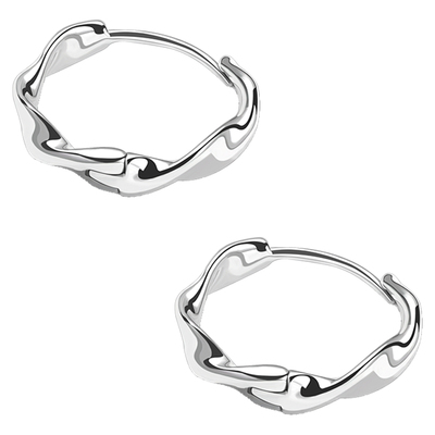 莫比乌斯秋冬复古纯银耳圈养耳洞