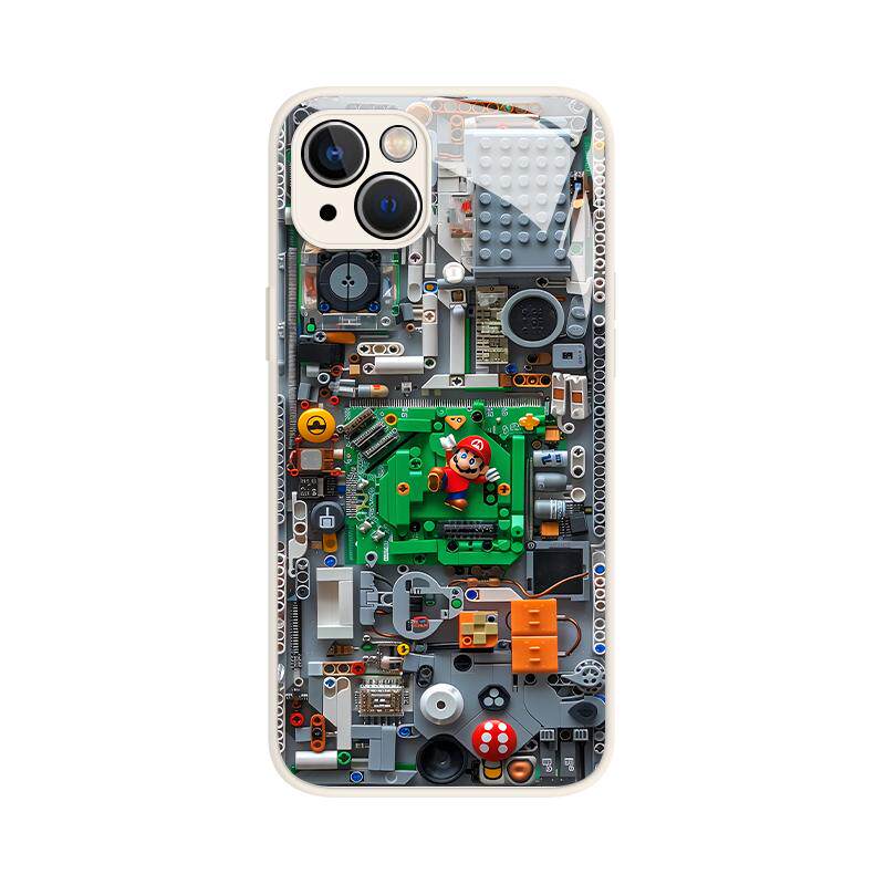 机械马里奥手机壳适用苹果17promax内部结构iphone16乐高积木iqooz9电路板vivox300高级感oppo